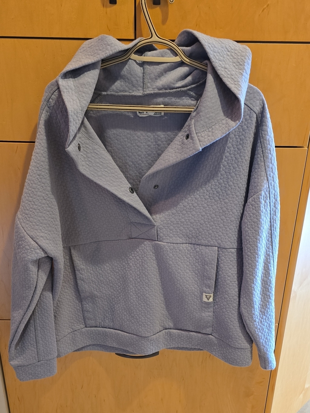 Women's Quilted Pullover Hoodie - Light Grey
